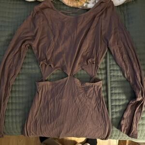 Brown long sleeve cut out